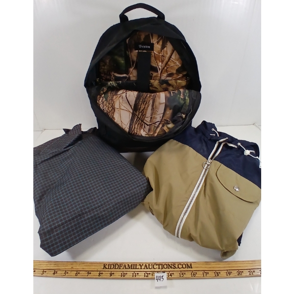 LOT OF 3 - PENFIELD ROCHESTER & RAGWEAR ICEWORK JACKETS W/ BRIXTON BACKPACK
