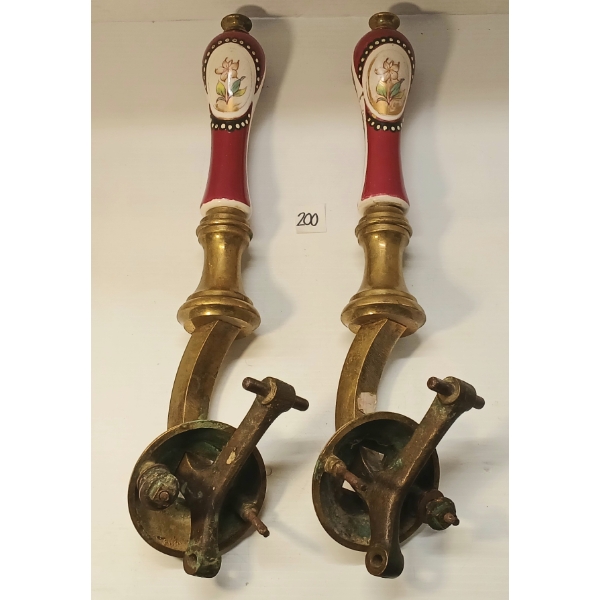 LOT OF 2 - PORCELAIN & BRONZE BEER TAPS