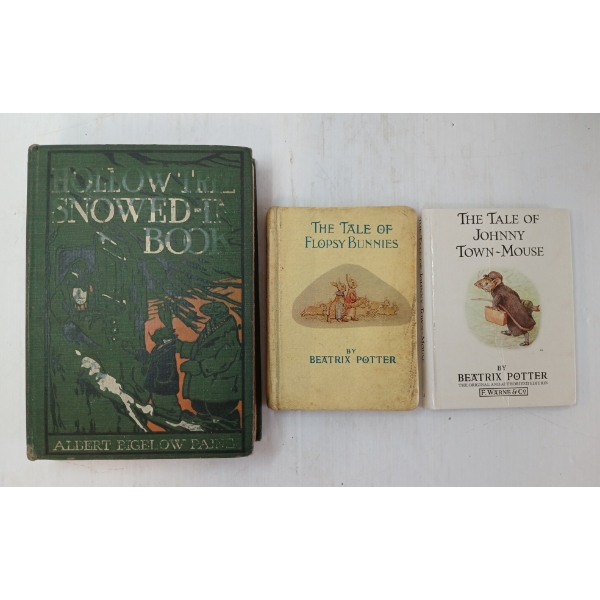 LOT OF 3 - "HOLLOW-TREE SNOWED-IN BOOK", "JOHNNY TOWN-MOUSE" & "FLOPSY BUNNIES" - HARDCOVER BOOKS