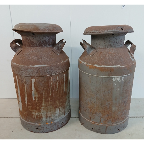 LOT OF 5 - MILK CANS - INCL SILVERWOOD'S TORONTO, TOTTENHAM, ETC