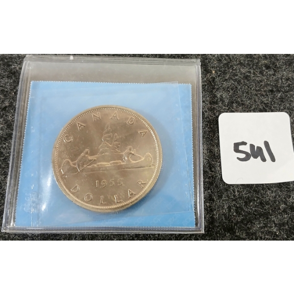 1955 CDN SILVER DOLLAR - VOYAGEUR - CCCS GRADED