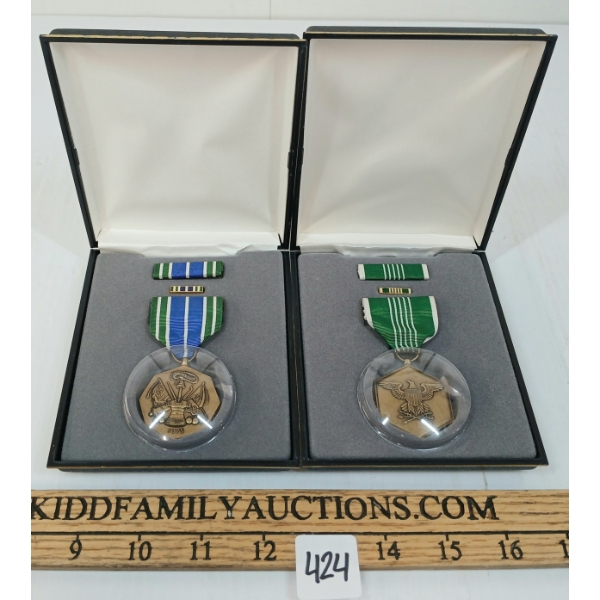 LOT OF 2 - U.S. ARMY COMMENDATION & ACHIEVEMENT MEDALS W/ CASES