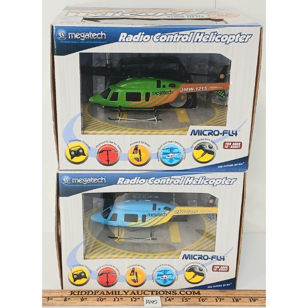 LOT OF 2 - MEGATECH RADIO CONTROL MICRO-FLY HELICOPTERS