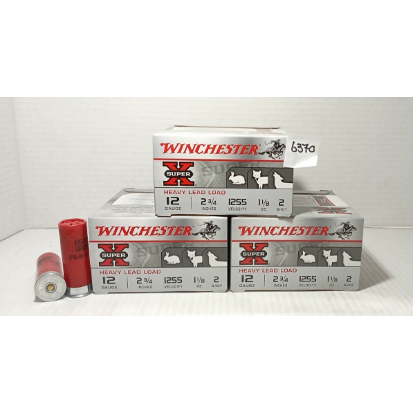 AMMO: 75X WINCHESTER SUPER X 12GA - 2 3/4IN - #2 SHOT