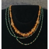 Image 1 : LOT OF 2 - AMBER & EMERALD TONE BEADED NECKLACES