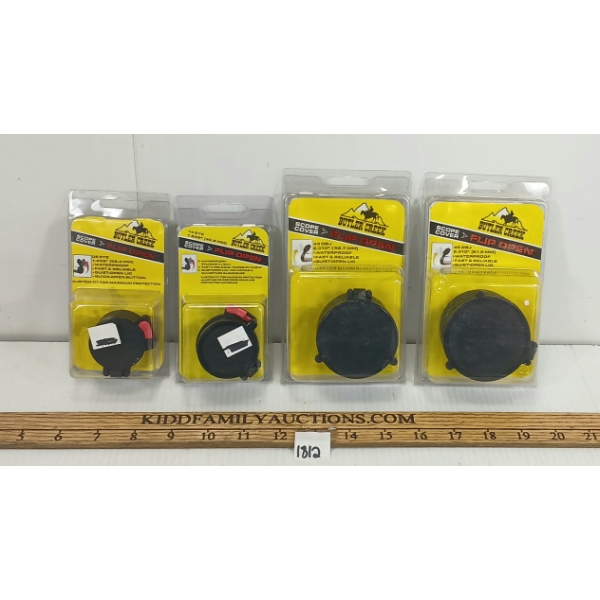 LOT OF 4 - BUTLER CREEK FLIP OPEN SCOPE COVERS