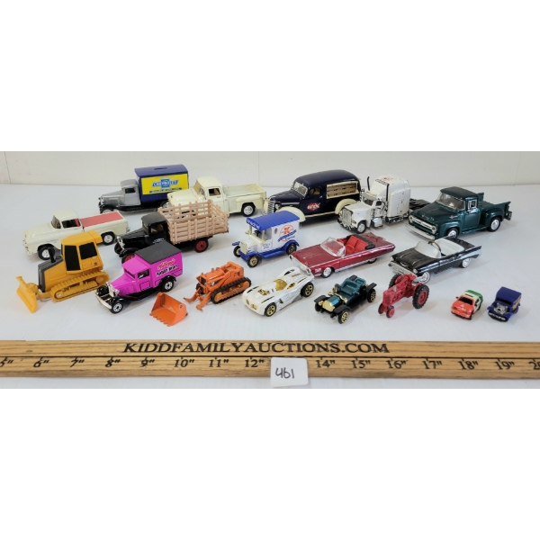 LOT OF 17 - DIECAST / PLASTIC MISC MODEL CARS - INCL ERTL, MATCHBOX, ETC