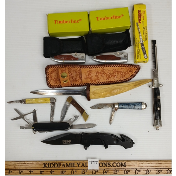 LOT OF 9 - POCKET KNIVES, FOLDING POCKET COMB, ECT. 
