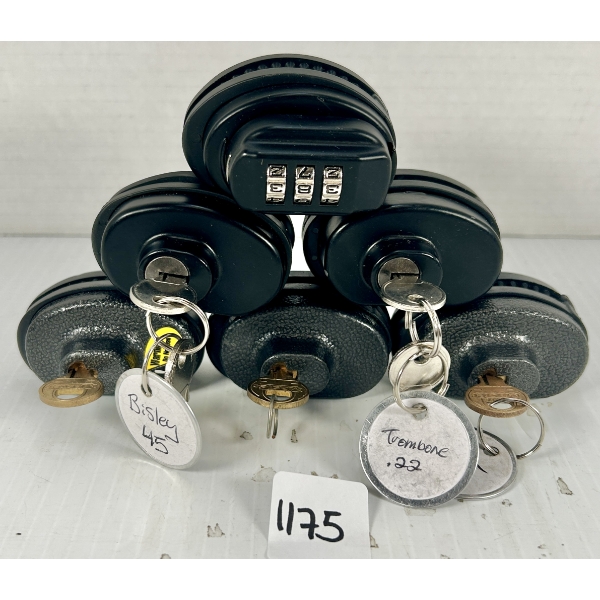 LOT OF 6 - KEYED & COMBO TRIGGER LOCKS