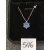 Image 1 : STERLING SILVER & LAB-CREATED AQUAMARINE NECKLACE