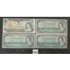 Image 1 : LOT OF 4 - 1967 & 1973 CDN $1 BANKNOTES - INCL CONSECUTIVE & REPLACEMENT NOTE