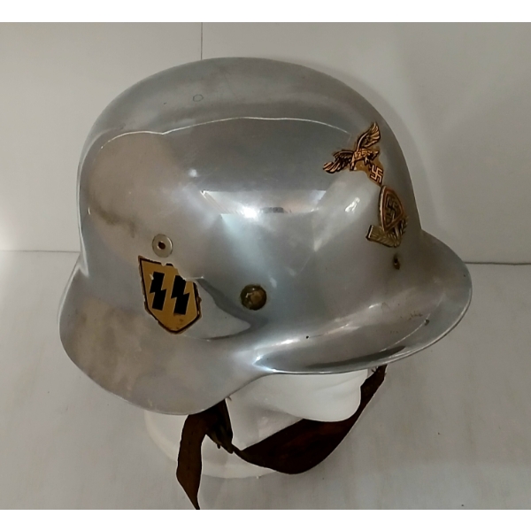 WWII GERMAN POLISHED HELMET