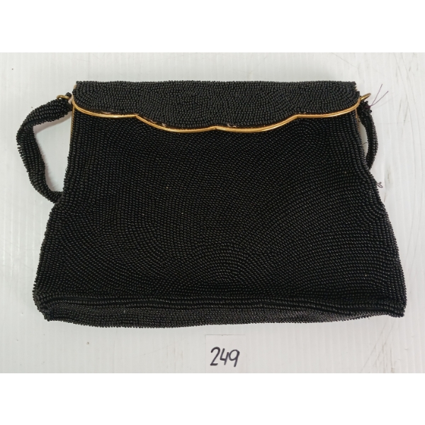 JOSEF BLACK BEADED HANDBAG