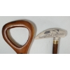 Image 8 : LOT OF 3 - CHROME & ANTLER POMMEL WOOD CARVED CANES - INCL COBRA SWORD CANE