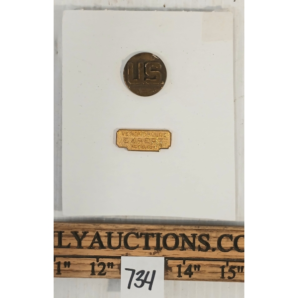 LOT OF 2 - US & DETROIT POLICE EXPERT REVOLVER PINS