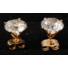 Image 3 : PAIR OF 18K GOLD PLATED SIMULATED DIAMOND (CZ) STUD EARRINGS
