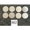 Image 1 : LOT OF 8 - 1951-1968 CDN 25 CENT COINS
