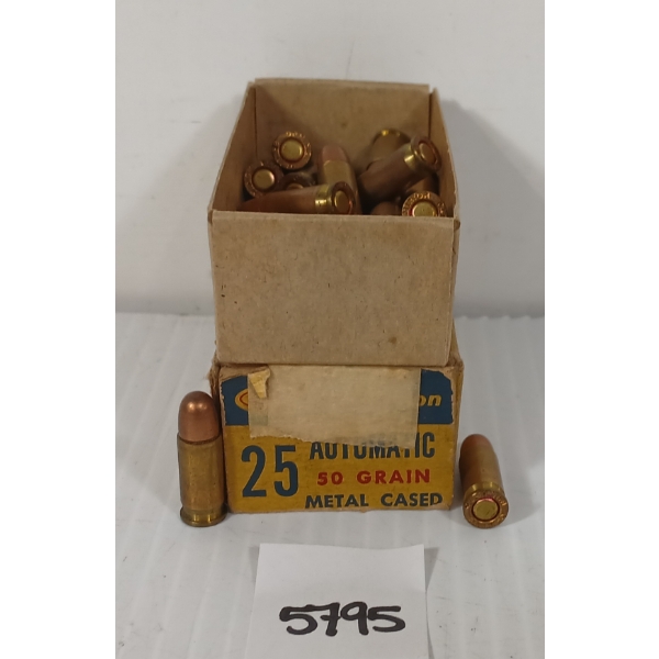 AMMO: 29X CIL DOMINION .25 AUTO - 50GR - METAL CASED