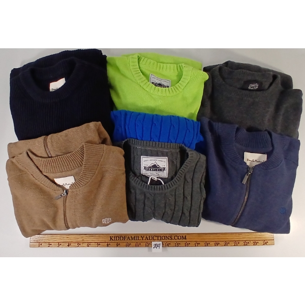 LOT OF 6 - MEN'S PENFIELD & DEUS EX MACHINA SWEATERS - FT JEMSON, HAMEL, BOMBER, ETC