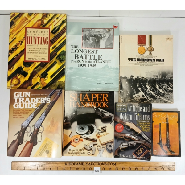 LOT OF 7 - MILITARIA / HUNTING PUBLICATIONS - INCL "THE UNKNOWN WAR," ETC