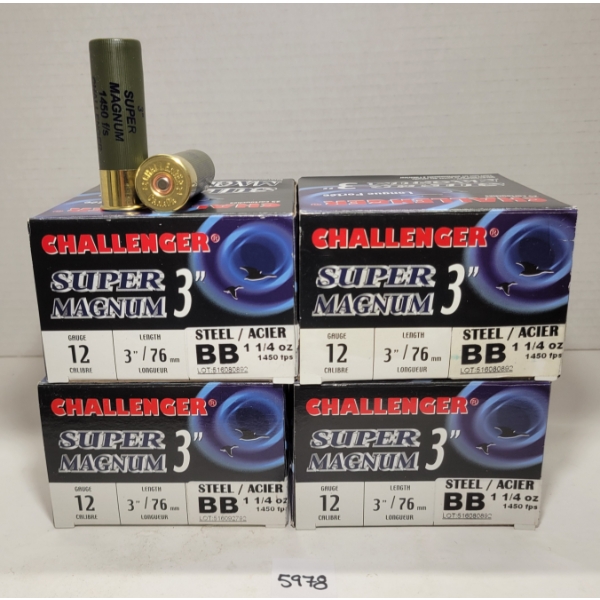 AMMO: 100X CHALLENGER 12GA - 3IN - STEEL BB 