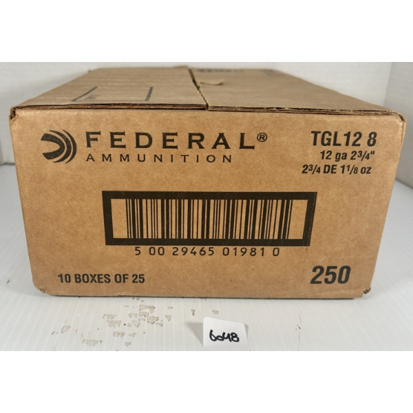 AMMO: 250X FEDERAL 12 GA 2-3/4 IN - #8