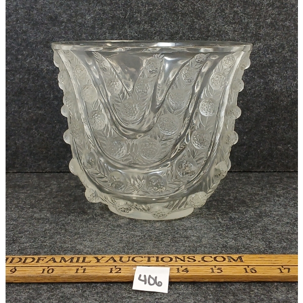 LALIQUE "VICHY" CRYSTAL VASE