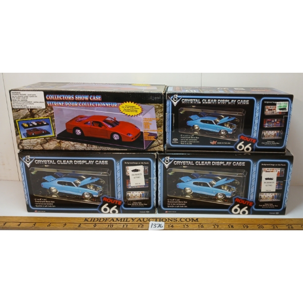 LOT OF 4 - CLEAR COLLECTIBLE DISPLAYS