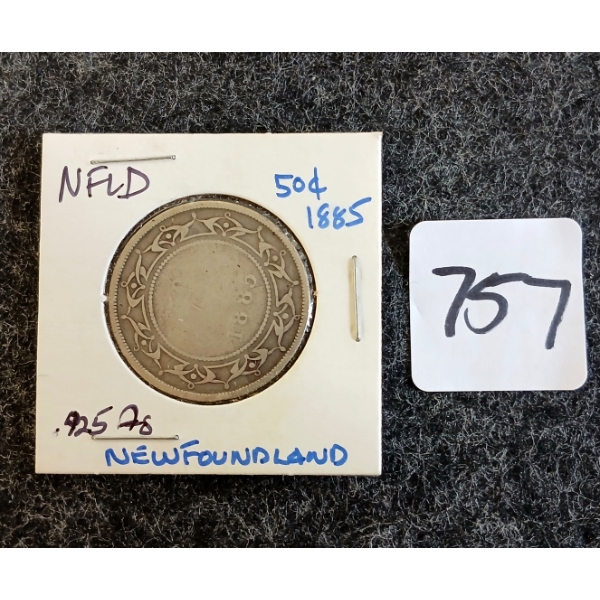 1885 NEWFOUNDLAND 50 CENT COIN