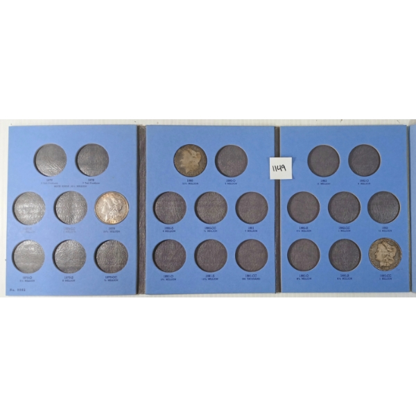 1879-1883 LIBERTY HEAD & MORGAN TYPE SILVER DOLLAR BOOKLET - 3 PCS