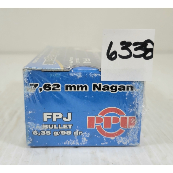 AMMO: 50X PPU 7.62MM NAGANT - 98GR - FPJ - SEALED