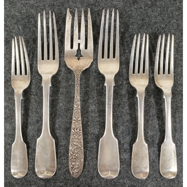 LOT OF 6 - S. KIRK & SON STERLING SILVER FLATWARE