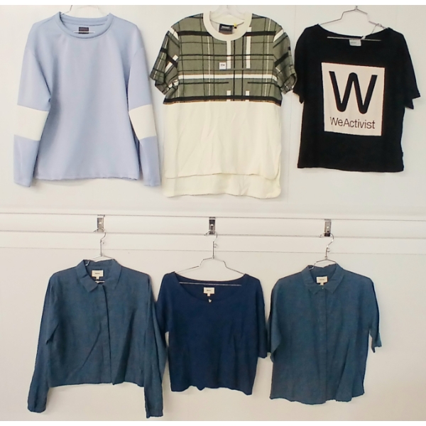 LOT OF 6 - WOMEN'S MINIMUM, LIFETIME & WESC SWEATSHIRT, T-SHIRTS & BUTTON-UPS