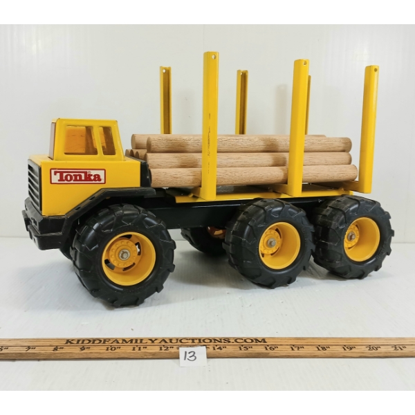 TONKA PRESSED STEEL CUSTOM LOGGING TRUCK - INCL LOGS