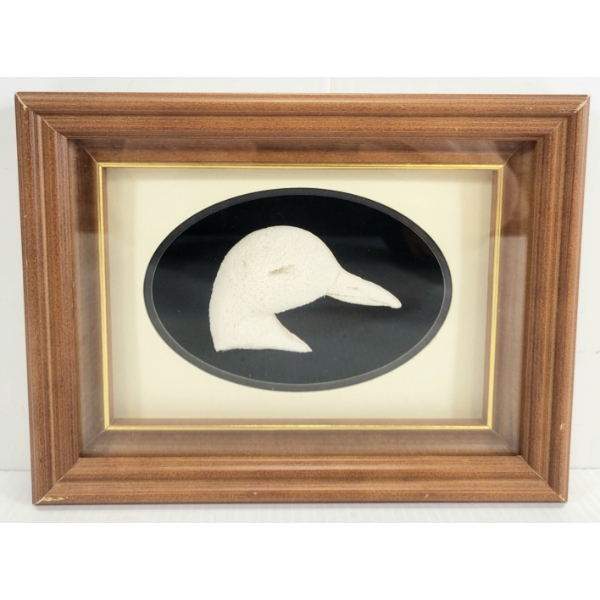 CANADIAN NATIVE AUTHENTIC FRAMED CARIBOU HAIR TUFTING BY JESSIE WASTASTICOOT