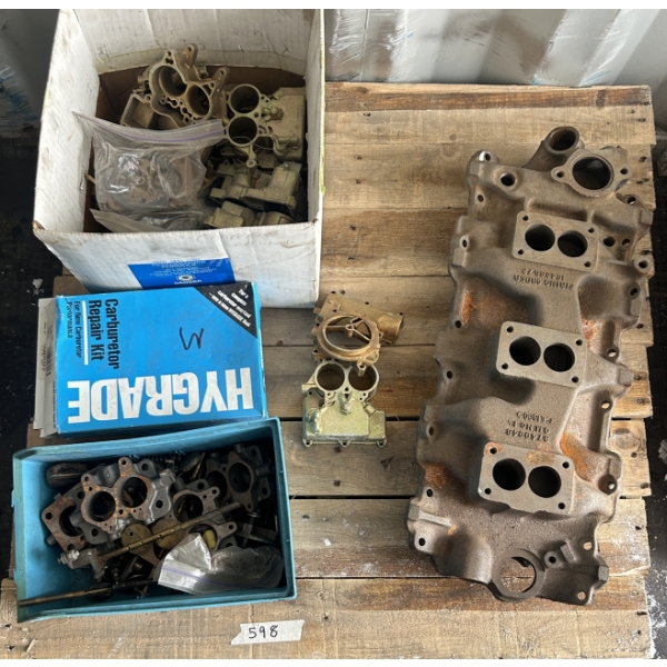 SKID LOT - '60 GM 348 ENGINE - TRI POWER SET UP
