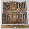 Image 1 : PAIR OF 1929 ONTARIO LICENCE PLATES