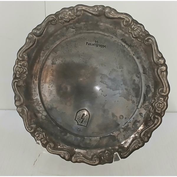 WWII HITLER YOUTH 12TH SS PANZER DIVISION PEWTER DISH