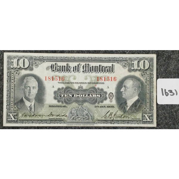 1935 BANK OF MONTREAL $10 BANKNOTE