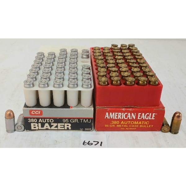 AMMO: 88XCCI BLAZER & AMERICAN EAGLE .380AUTO - 95GR