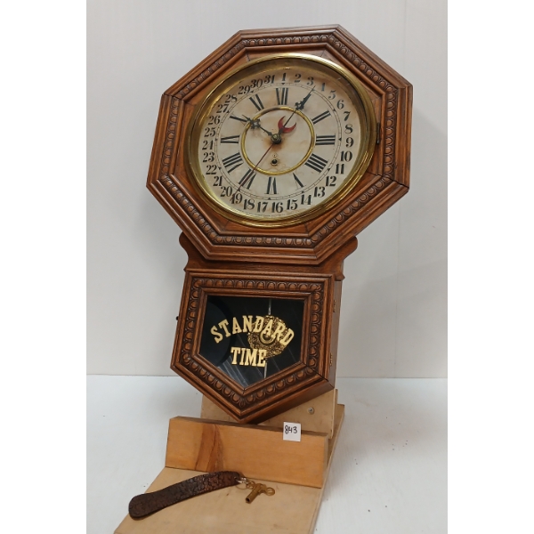 1920'S GILBERT "SCHOOL HOUSE" 8 DAY WALL CLOCK - WORKING CONDITION UNKNOWN