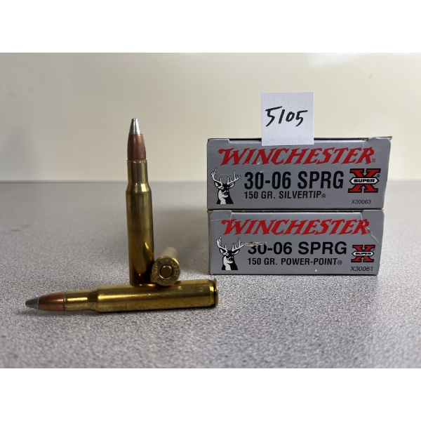 AMMO: 40X WINCHESTER .30-06 150GR. SILVERTIP/PP