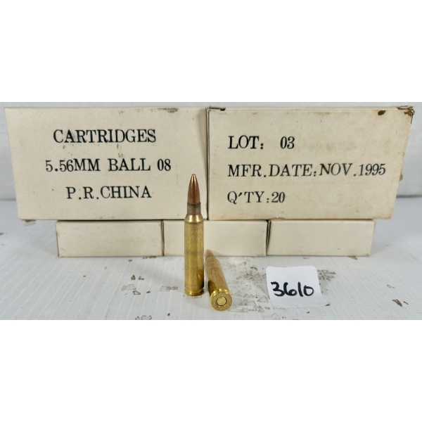 AMMO: 100X 5.56X45 MM - MILITARY FMJ