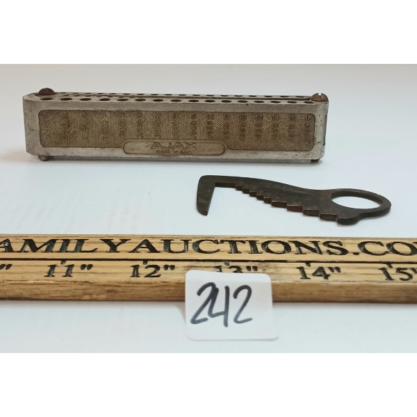 LOT OF 2 - LUFKIN RULE CO. LUMBER GAUGE & AJAX FOLDING DRILL BIT INDEX - CIRCA 1930s-1950s