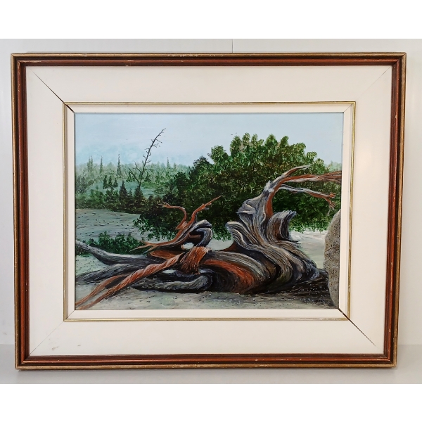 TWISTED TREE BY VERENA - FRAMED OIL ON BOARD