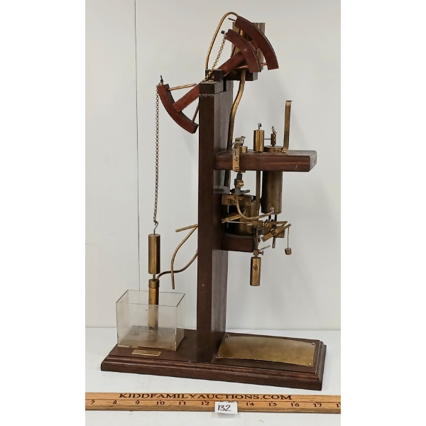 SUSSEX STEAM CO. NEWCOMEN ATMOSPHERIC STEAM ENGINE MODEL - WOOD / BRASS - C. LATE 1880's