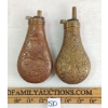 Image 2 : LOT OF 2 - MISC BRASS POWDER FLASKS