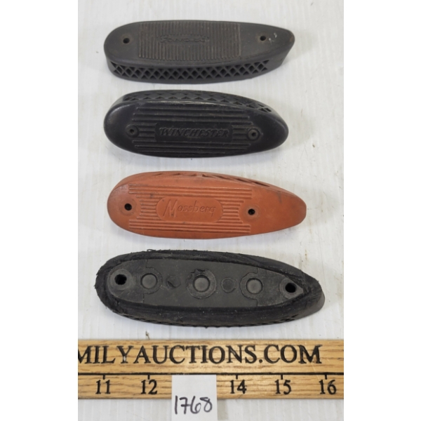 LOT OF 4 - WINCHESTER & MOSSBERG RUBBER BUTTPLATES