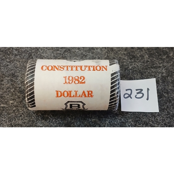 ROLL OF 1982 RCM CONSTITUTION DOLLAR COINS