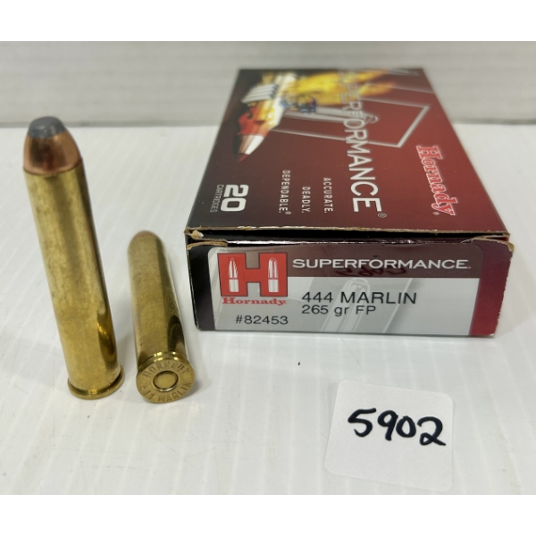 AMMO/BRASS: 3X HORNADY .444 MARLIN - 265 GR. - 17X BRASS